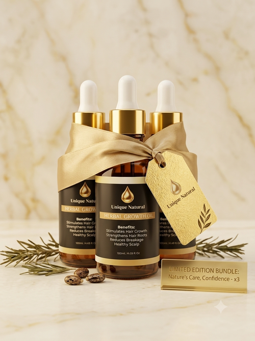 Unique Natural Herbal Growth Oil - Limited Edition Bundle x3